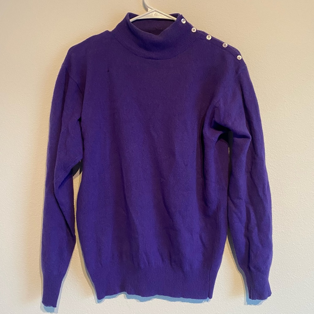 Purple Buttoned Turtleneck